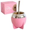 MATE TRADICIONAL PACK BOCA CERRADA ROSA C/BOMBILLA