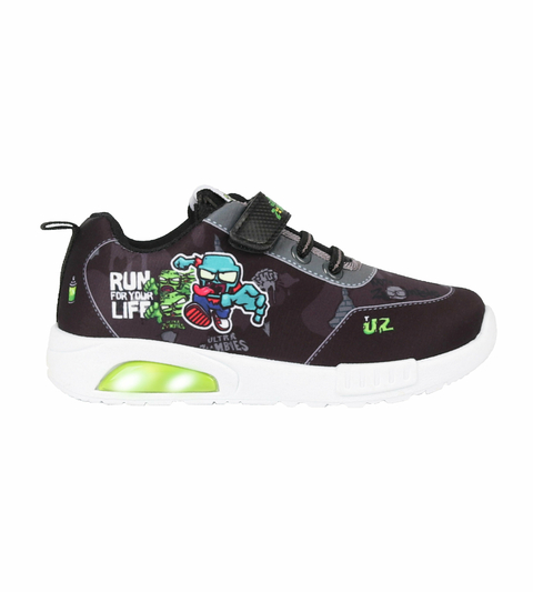 ZAPATILLAS POP ZOMBIES 0792 RUN NEGRO AZUL CON LUZ AL PISAR