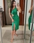 Vestido midi linho verde - comprar online