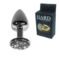 HARD LESS - PLUG ANAL "M" EM ABS ATÓXICO COM FORMATO CÔNICO E DETALHES DE JÓIAS CRAVEJADO - 6,7 X 3,5 CM | COR: CROMADO na internet