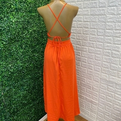 Vestido laranja longo Shein TAM: PP na internet