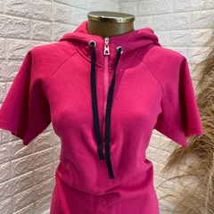 Vestido de moletom rosa quentinho por dentro TAM: P (veste um M/G) - comprar online
