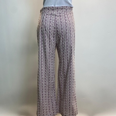 Calça pantalona lilás e branca TAM: M - Brechó Versátil Santo André
