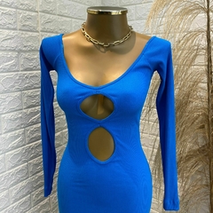 Vestido azul com fenda Tee novo TAM: P - comprar online