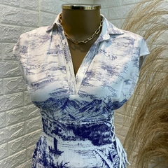Vestido azul com amarração na lateral Infini TAM: P - comprar online