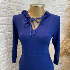 Vestido azul longo com touca TAM: M - comprar online