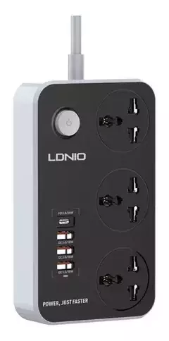 ZAPATILLA LDNIO 3 TOMAS + 3 USB 18W + PD 20W en internet