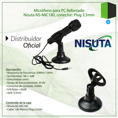 MICROFONO PC NS-MIC180 C/BASE NISUTA - TodoVision