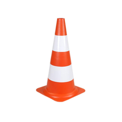 CONE DE PVC LARANJA COM FAIXAS BRANCAS - 75 cm - comprar online