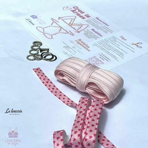 KIT CREA TU ARNES ROSA CORAZONES lalenceria.insumos