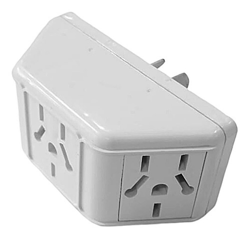 Adaptador Triple Enchufe Piramidal 10a Blanco