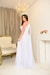 Imagem do Vestido de noiva longo com capa de tule em brilho- Pérola