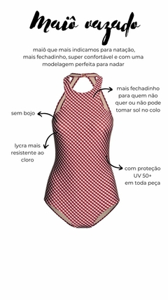 Maiô vazado peônia preta - comprar online