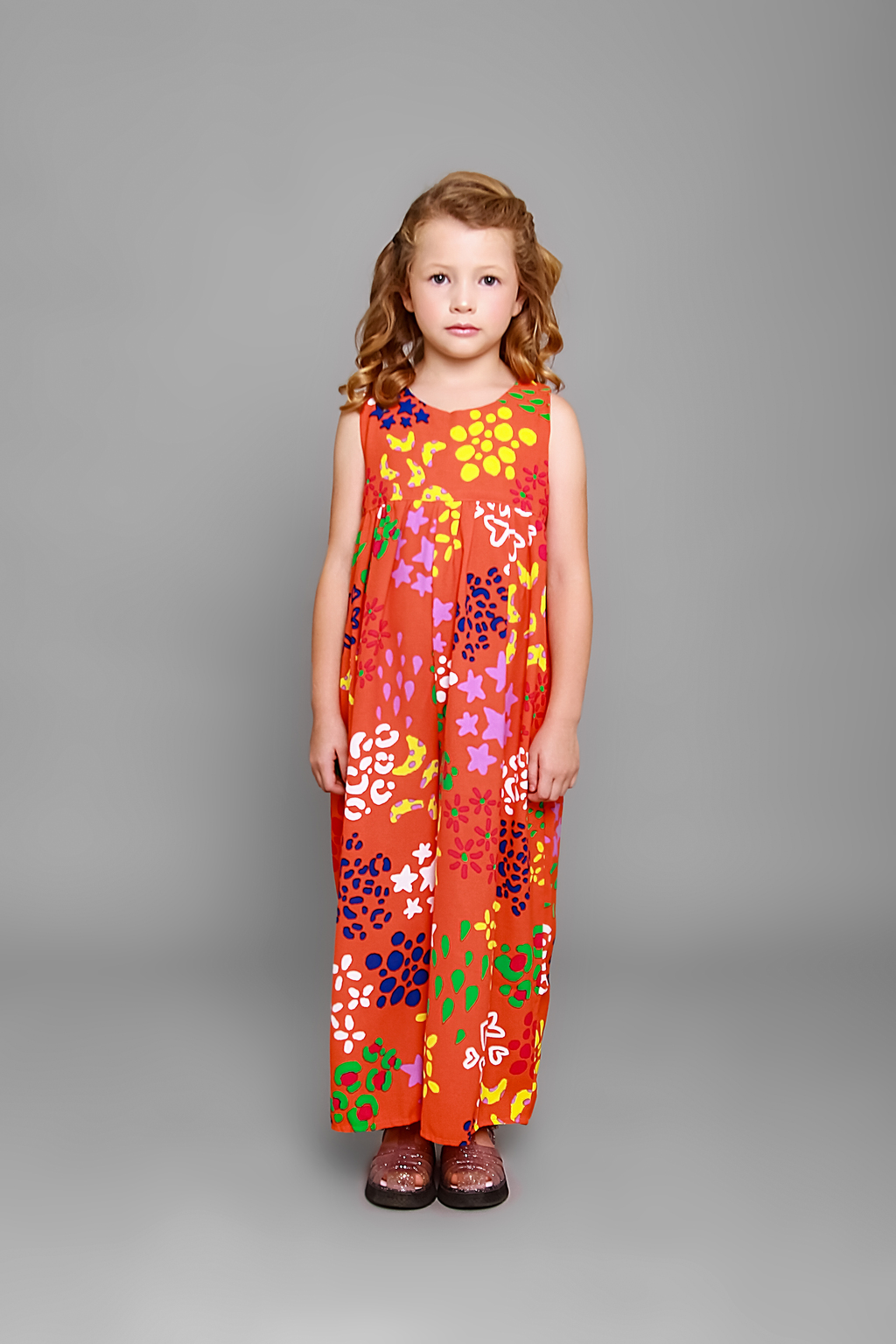 Macacão Laranja Festa de Cores - Pitokos Moda Infantil