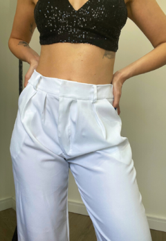 Calça Pantalona Alfaiataria Cintura Alta - Evz Shop