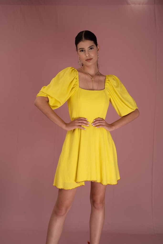 Vestido Coco - Amarelo Sol - Comprar em Victória Facó