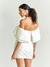 Vestido Nicole - tafetá off white - loja online