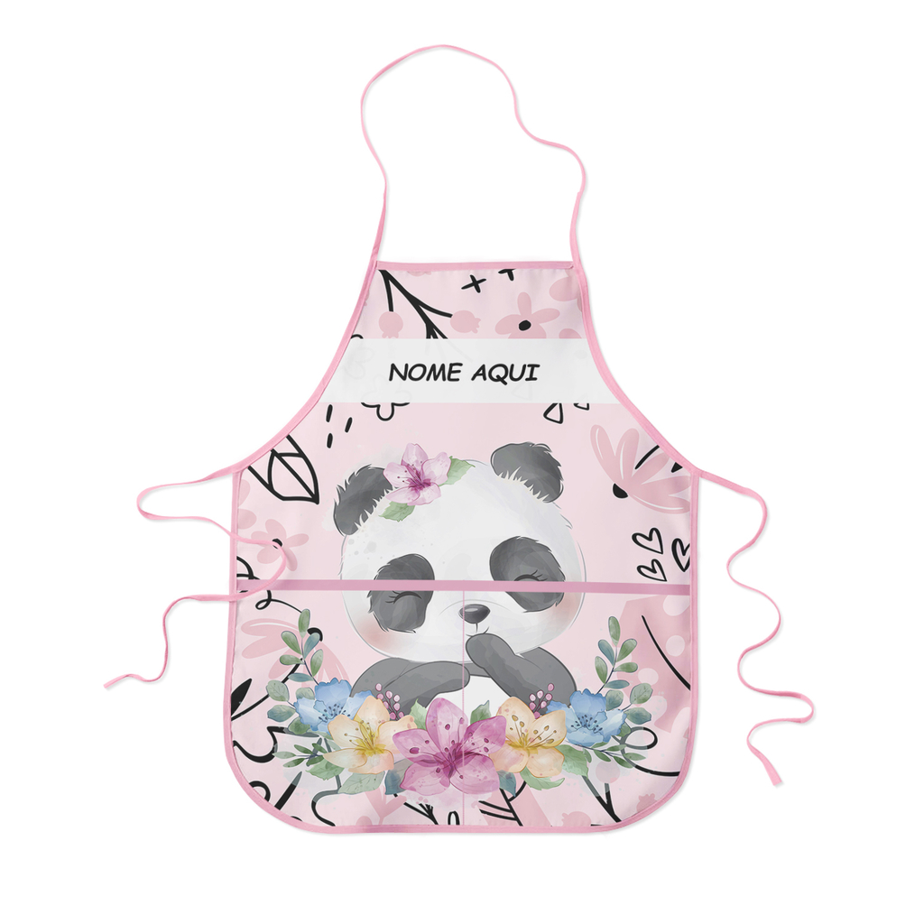 Avental Infantil Panda Cut Personalizado com Nome