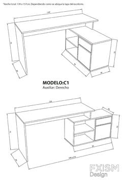 Escritorio Pc Oficina Melamina Nordico Moderno Juvenil C1 - FXSM-Design