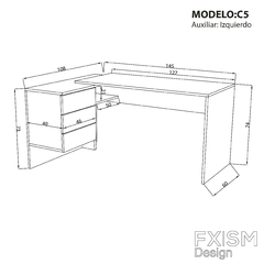 Escritorio Pc Oficina Melamina Nordico Moderno Juvenil C5 - FXSM-Design