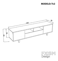 Mueble Tv Rack Nordico TV2B Escandinavo Modular Moderno