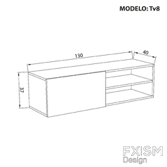 Mueble Tv Rack Nordico Escandinavo Modular Moderno Tv8 - comprar online