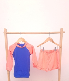 Conjunto uv+50 Duo azul y salmon en internet