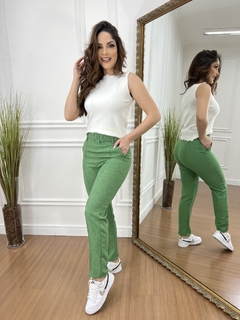 CALÇA COM CINTO CREPE LINHO - loja online