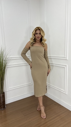 VESTIDO MANGA LONGA RAYSSA NUDE - comprar online