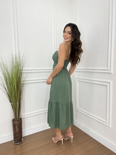 VESTIDO VISCOSE PATY VERDE POÁ - comprar online