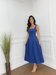 VESTIDO LINHO PALOMA AZUL - comprar online