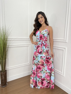 VESTIDO ESMERALDA AZUL FLORAL