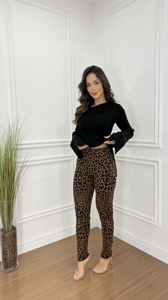 CALÇA TRICOT ANIMAL PRINT KATIA