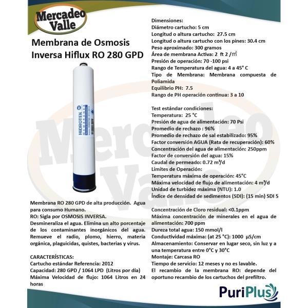 Filtro de Agua 280 GPD - Ósmosis Inversa 5 Etapas Hiflux
