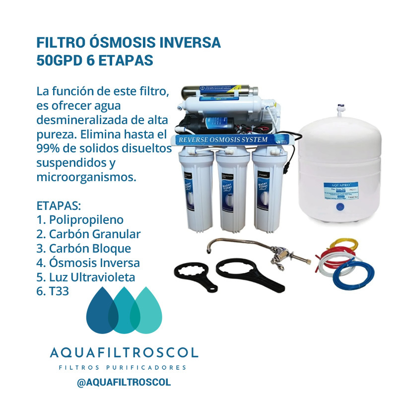 Sistema De Filtración De Agua De Osmosis Inversa 5 Etapas 