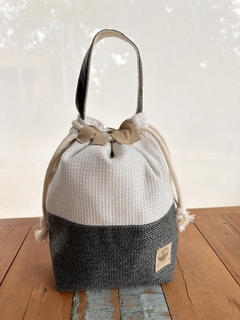 Bolsa ou Necessaire Duo Cinza Offwhite - comprar online