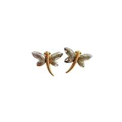 Brinco libélula em ouro 18k (120)
