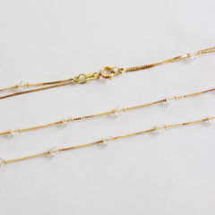 Colar duplo elo veneziano em ouro 18k com cristais (550) - loja online