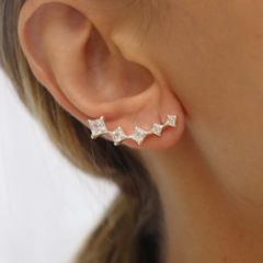 Brinco ear cuff em prata 925 com zircônia - comprar online