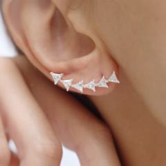 Brinco ear cuff em prata 925 com zircônia branca - comprar online