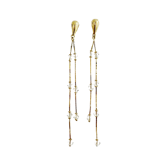 Brinco em ouro 18k com cristais (215)