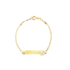 Pulseira infantil com plaquinha e menina em ouro 18k (120)