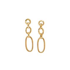 Brinco longo elos em ouro 18k (230)