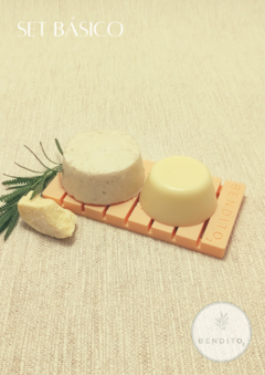Set Básico - Shampoo Sólido + Acondicionador + Jabonera - tienda online