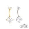 Piercing Umbigo zirconia quadrada G