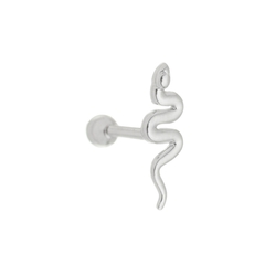 Piercing micro reto cobra lisa ouro 18k - Piercingforyou