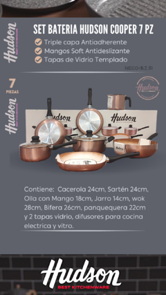 Juego De Ollas Antiadherentes Hudson Ceramica 8 Pz Envio