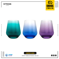 Vasos Cristar Vidrio Colores - comprar online