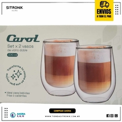 Set x2 Vaso Doble 200ml Carol