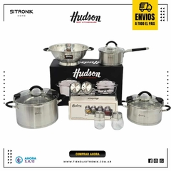 Set Hudson Acero Triple Fondo Inoxidable Especiero Colador